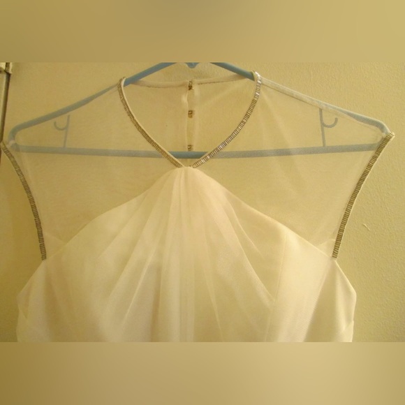 Ted Baker Trixxy Illusion Yoke Pleated Tulle Mesh Embellished Wedding Dress $650 - Picture 6 of 11